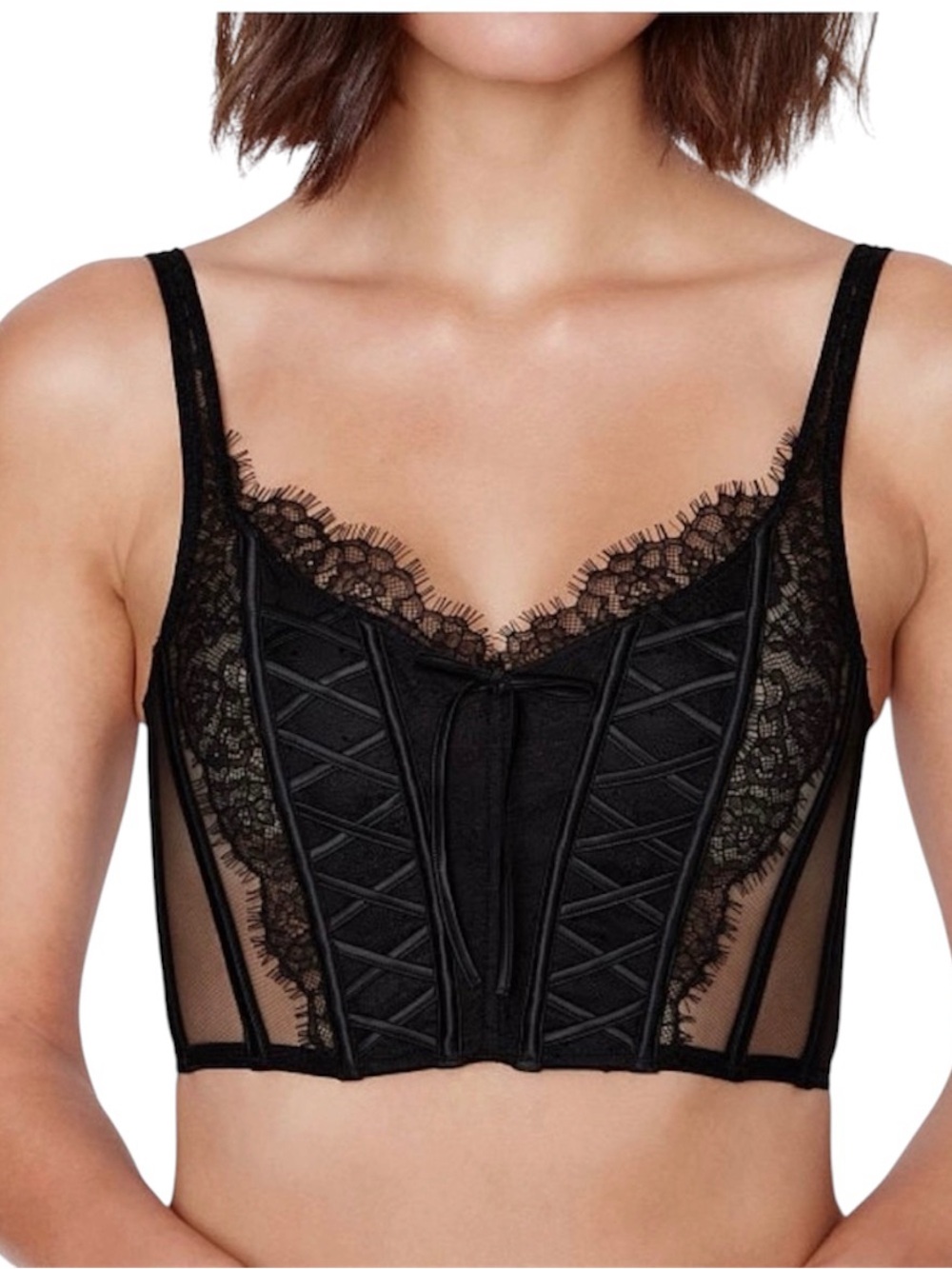 Victoria's‎ Secret Black Lace Corset Bralette Dream Angels XL